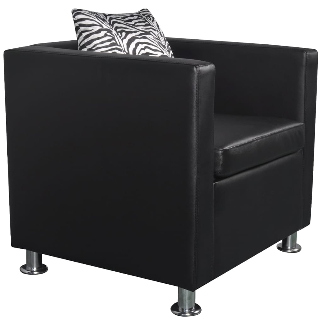 Fauteuil simili cuir noir