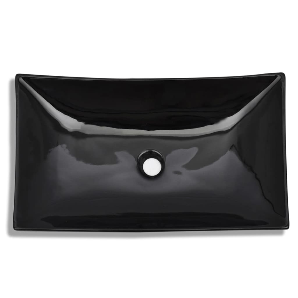 Ceramic sink bowl-shaped high-gloss (white)