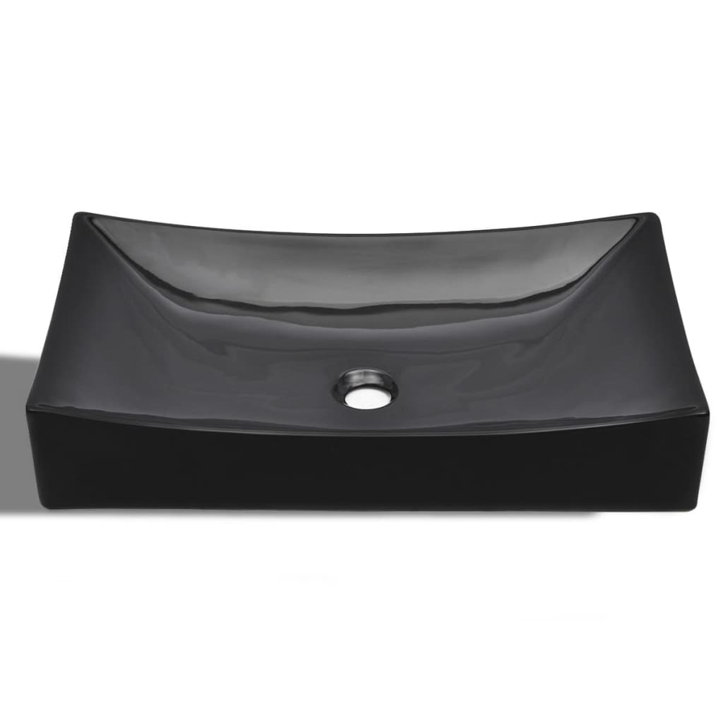 Ceramic sink bowl-shaped high-gloss (white)