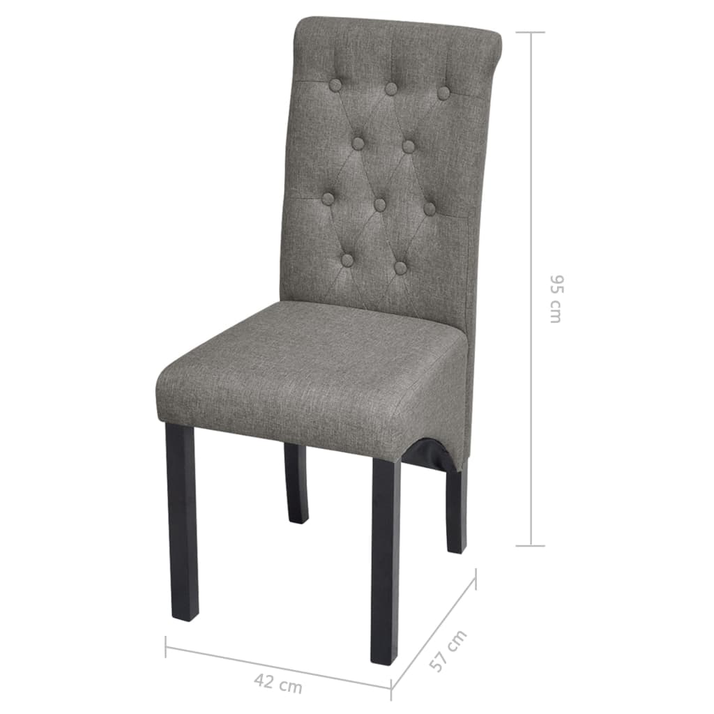 Chaises de salle à manger 6 pcs en tissu