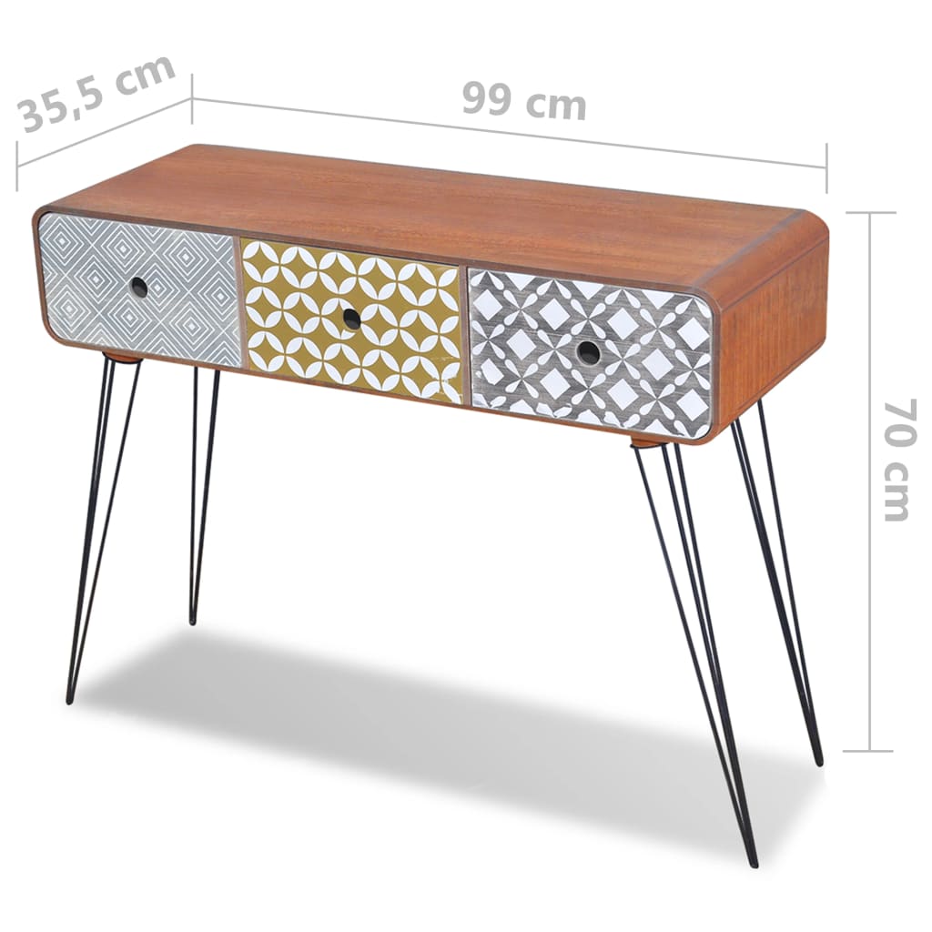 Wandtafel met 3 lades