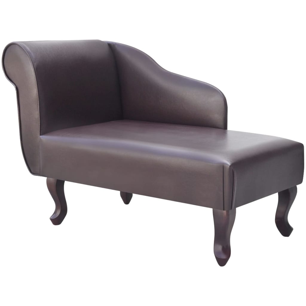 Chaise longue kunstleer bruin