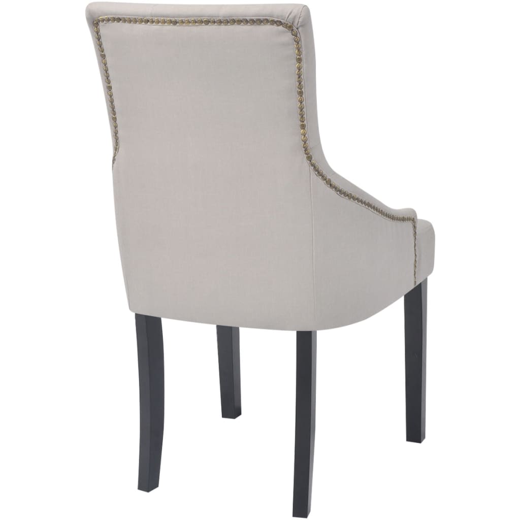 Chaises de salle à manger 2 pcs tissu gris crème