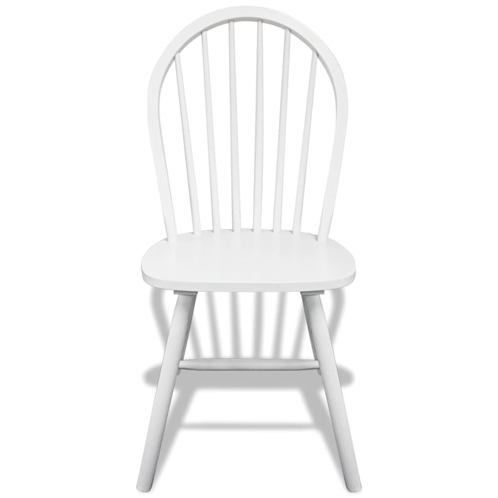 Chaises de salle à manger 6 pcs en hévéa massif blanc