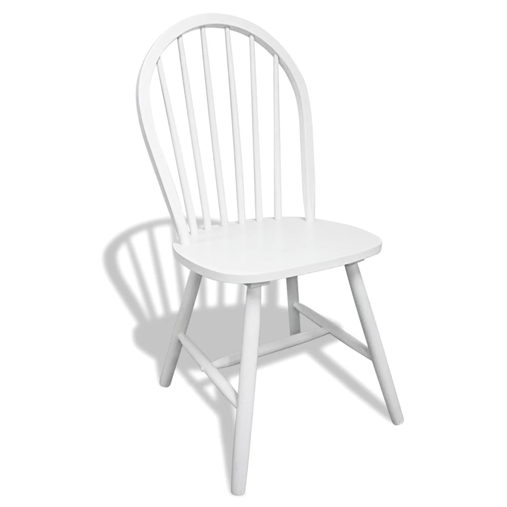 Chaises de salle à manger 6 pcs en hévéa massif blanc