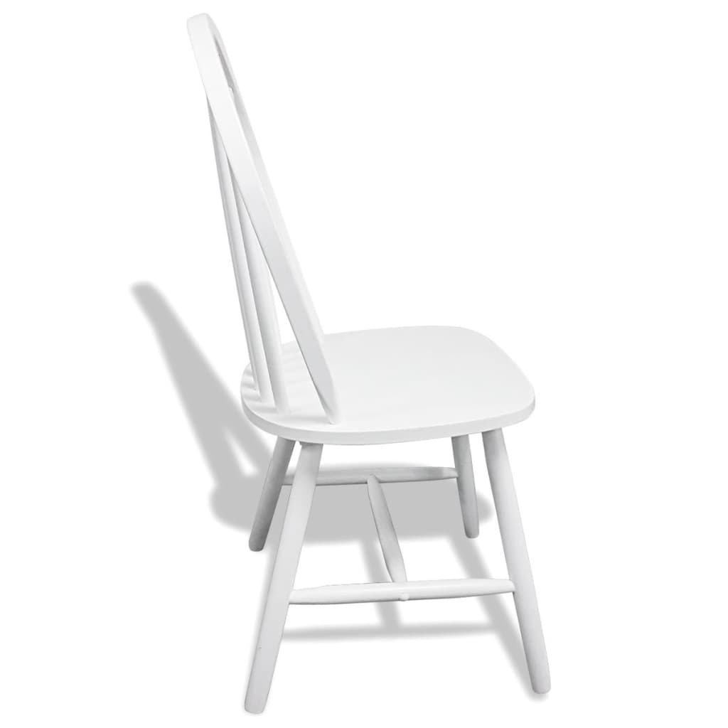 Chaises de salle à manger 6 pcs en hévéa massif blanc