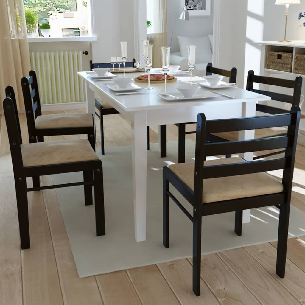 Chaises de salle à manger 2 pcs en bois d'hévéa massif et velours