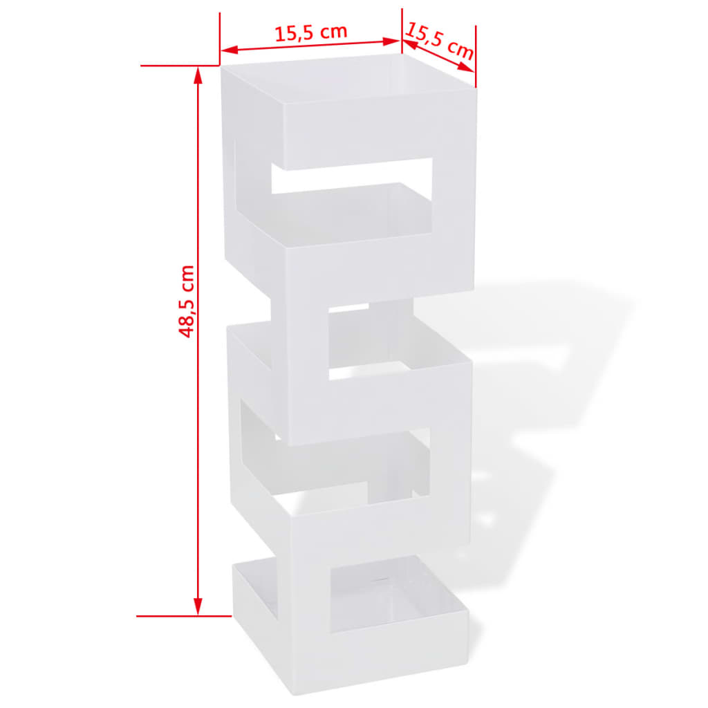 Paraplu- en wandelstokhouder vierkant + tekst staal 48,5 cm