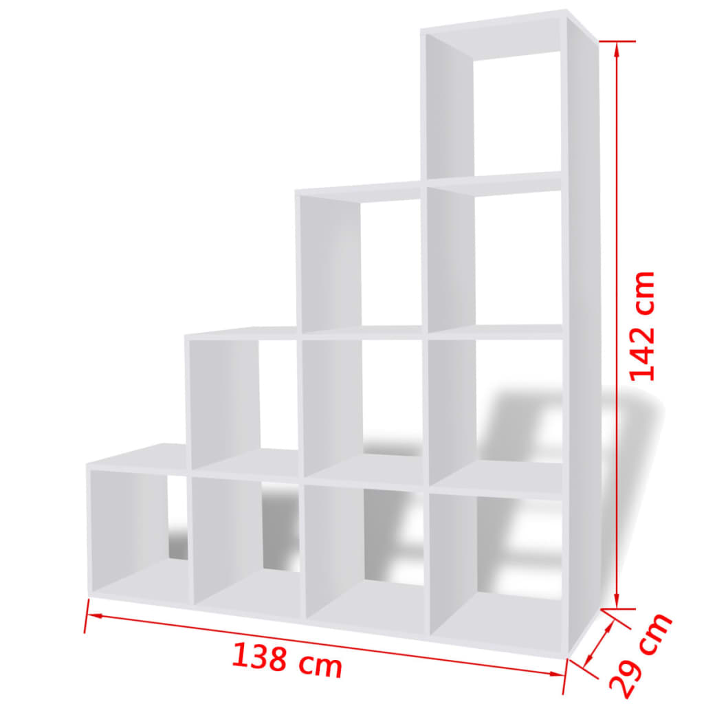 Bibliothèque/meuble de présentation à gradins 142 cm coloris chêne