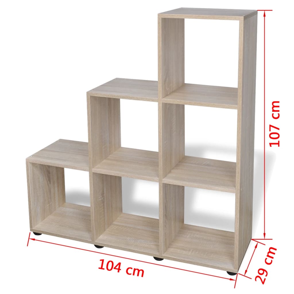 Boekenkast/presentatiemeubel trapvormig 142 cm eikenkleur