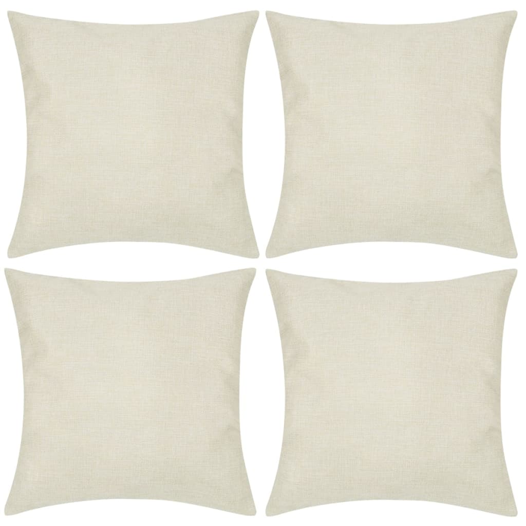 Housses de coussin aspect lin 50 x 50 cm 4 pièces