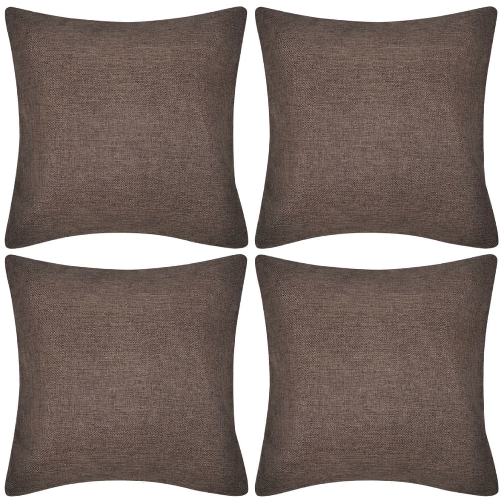 Housses de coussin aspect lin 50 x 50 cm 4 pièces