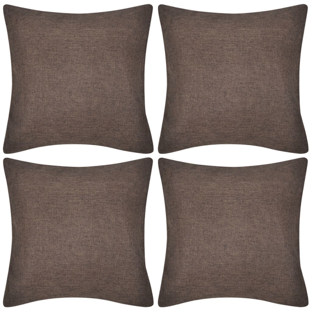 Housses de coussin aspect lin 50 x 50 cm 4 pièces