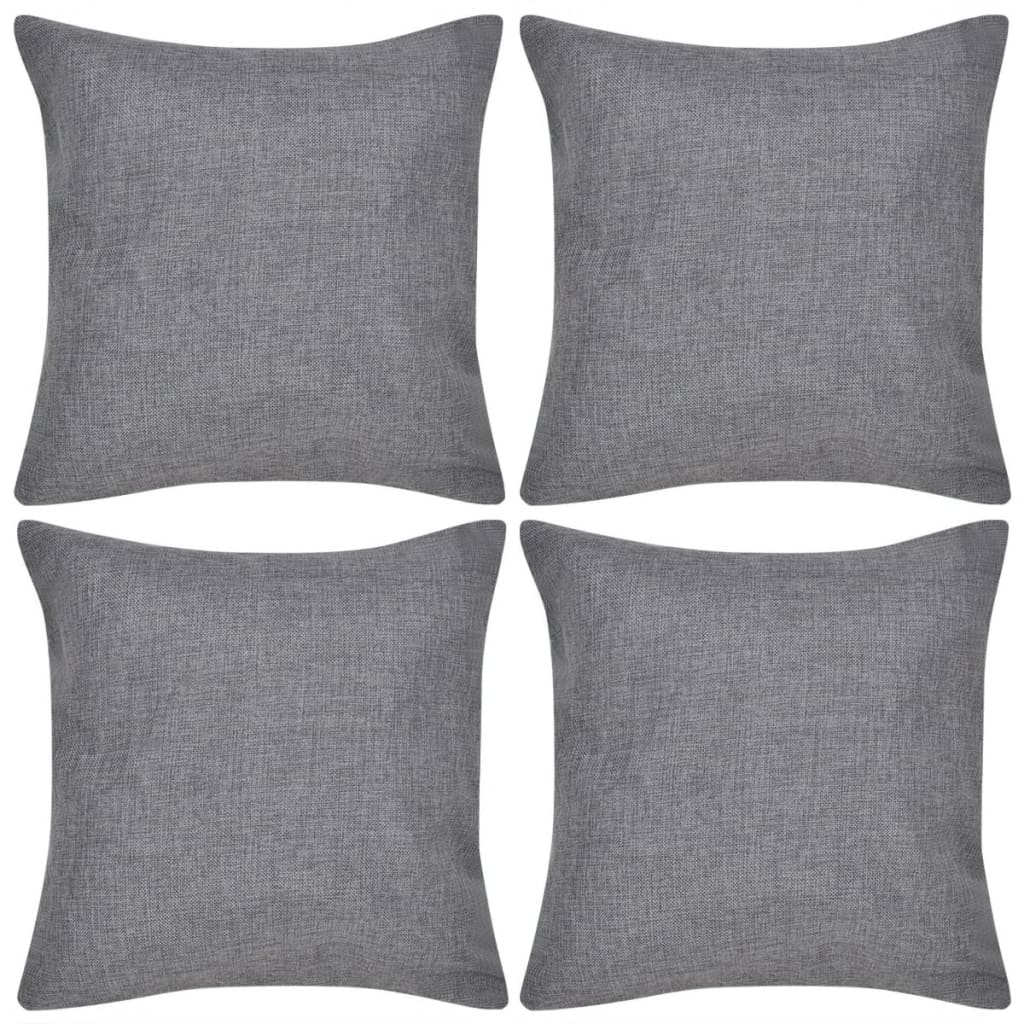 Housses de coussin aspect lin 50 x 50 cm 4 pièces