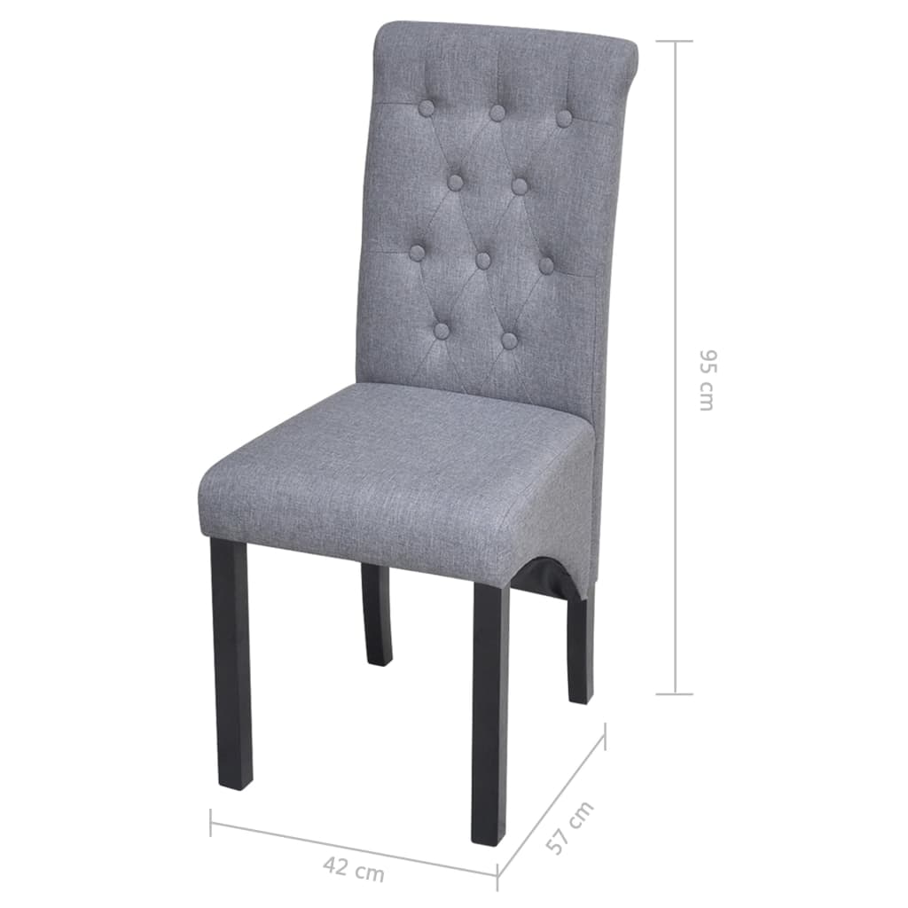 Chaises de salle à manger 6 pcs en tissu