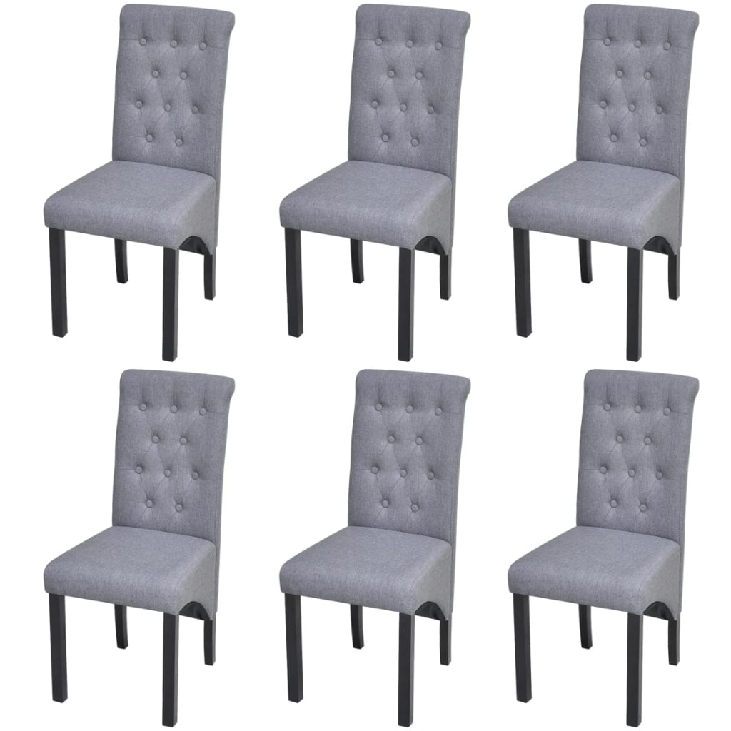 Chaises de salle à manger 6 pcs en tissu