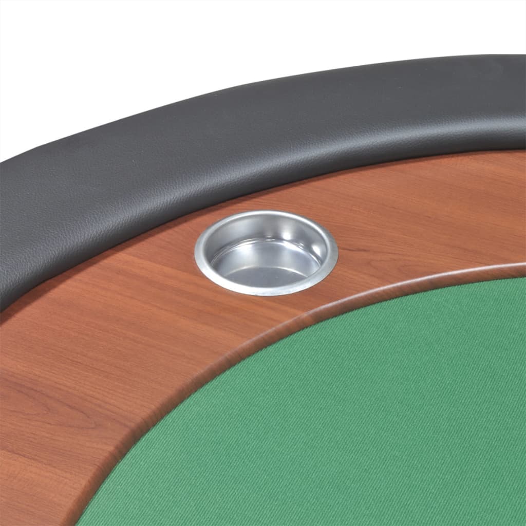 Table de poker pour 10 personnes avec compartiment croupier et plateau à jetons verts