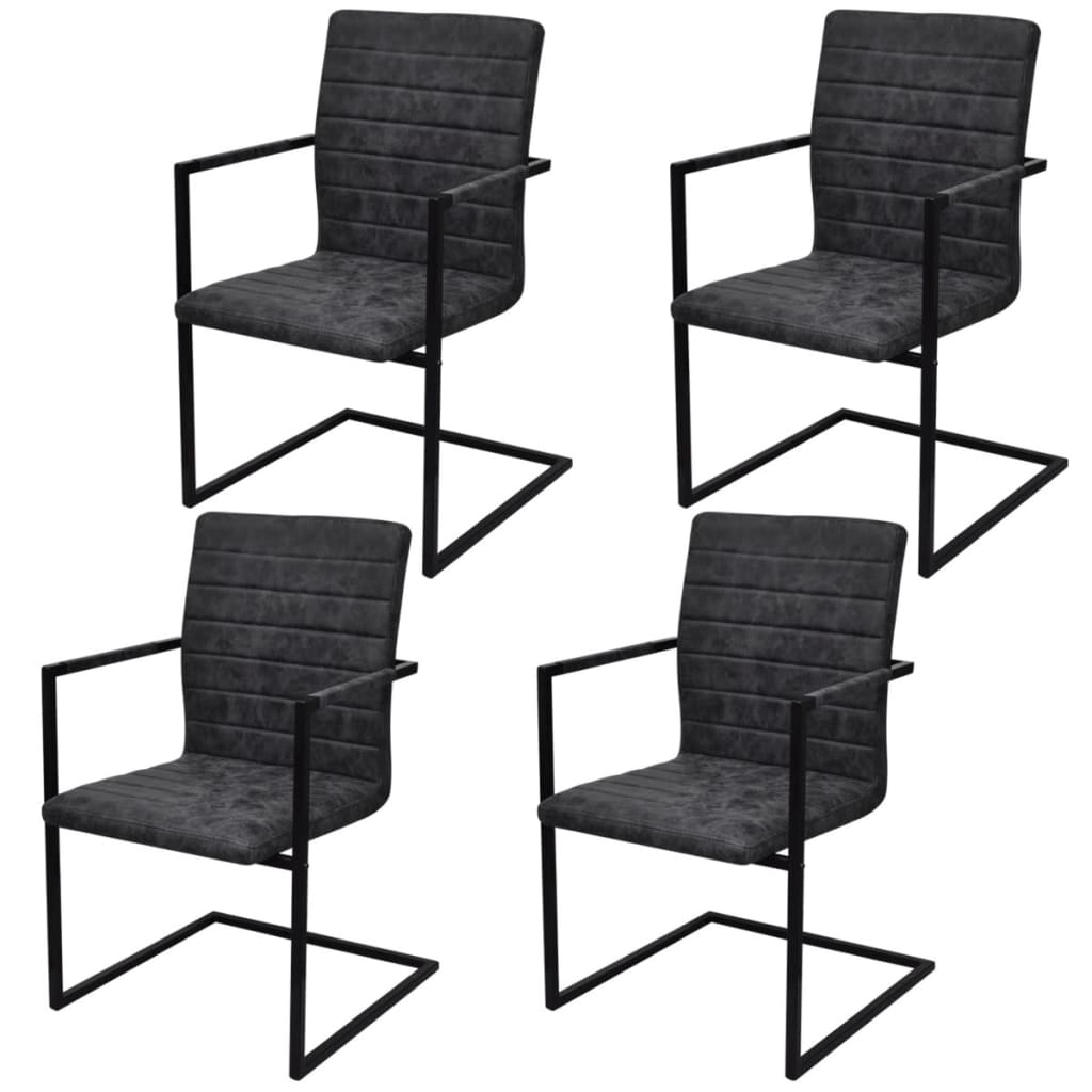 Chaises de salle à manger 4 pcs en cuir artificiel