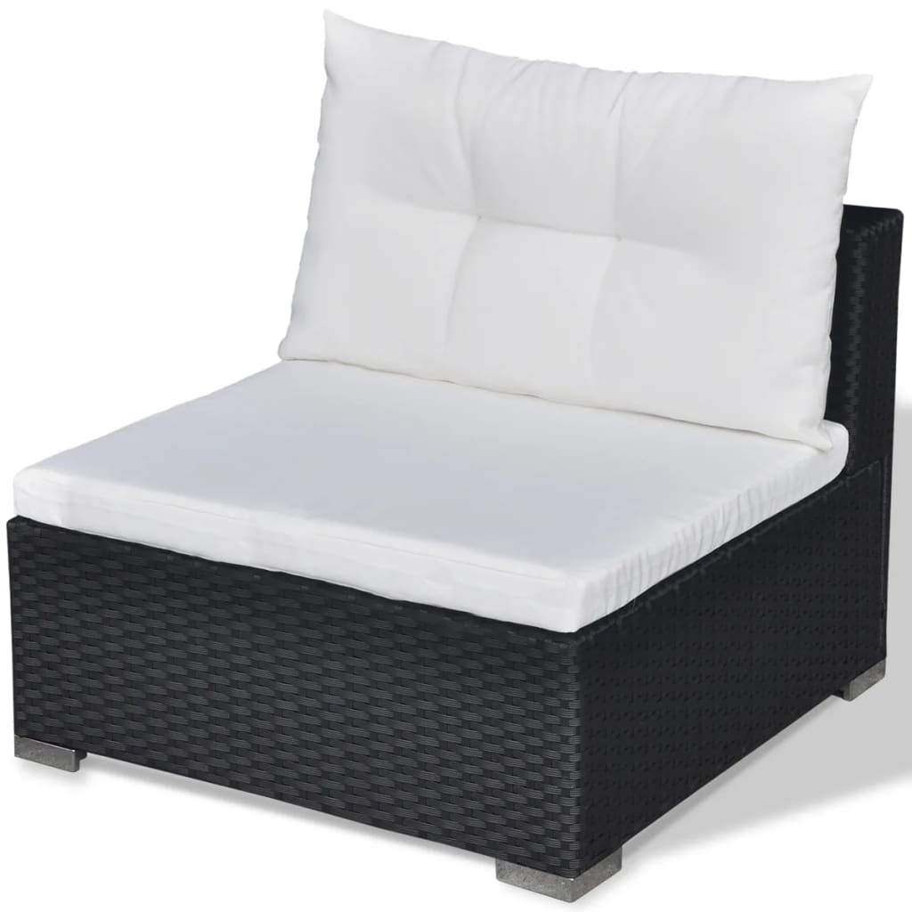 6-delige Loungeset met kussens poly rattan