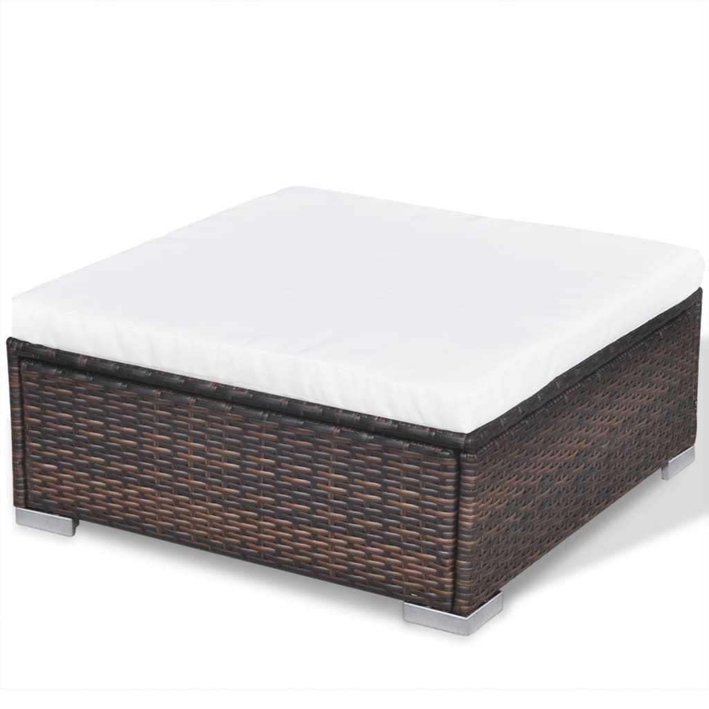 10-delige Loungeset met kussens poly rattan