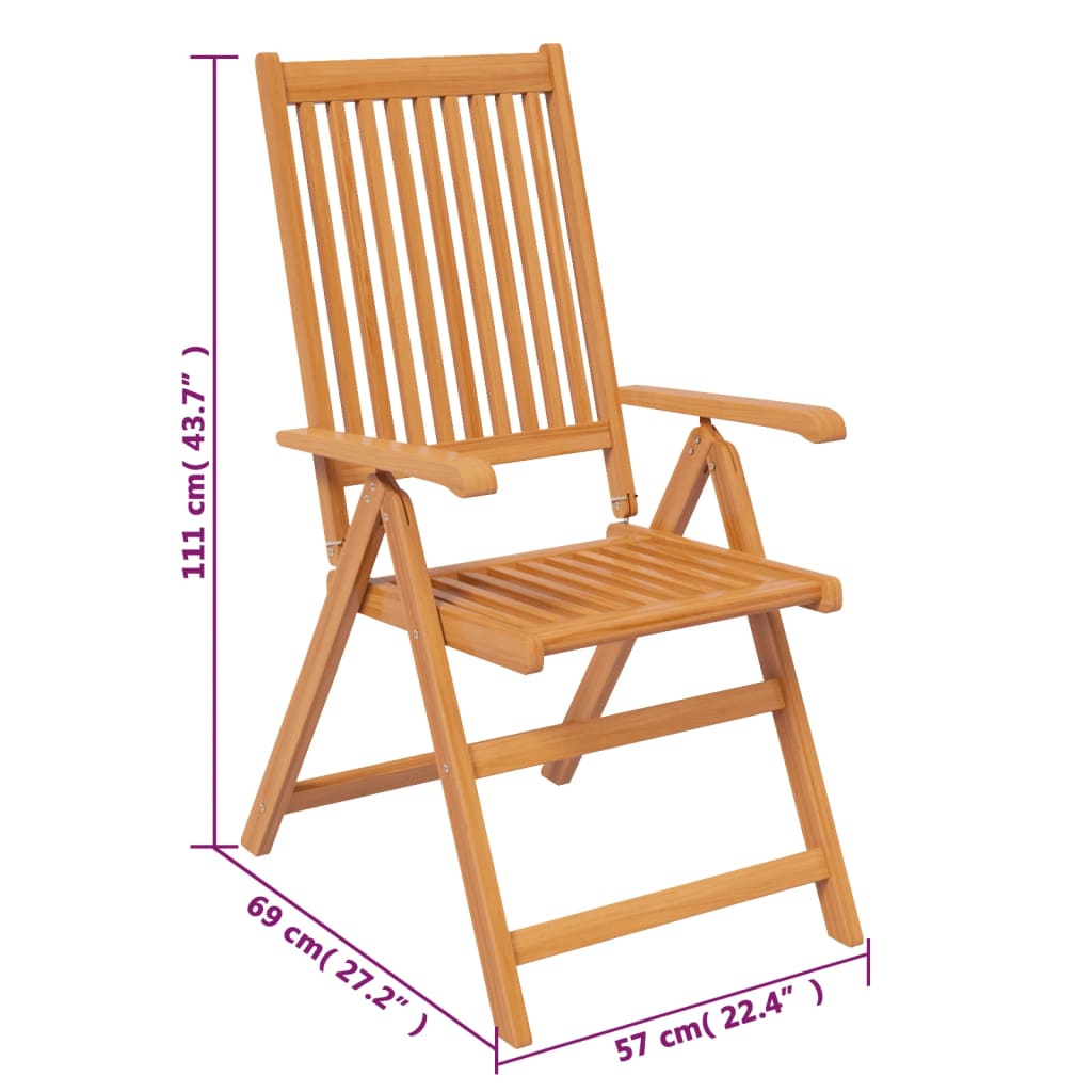 Ensemble de jardin 7 pièces en bois d'acacia massif