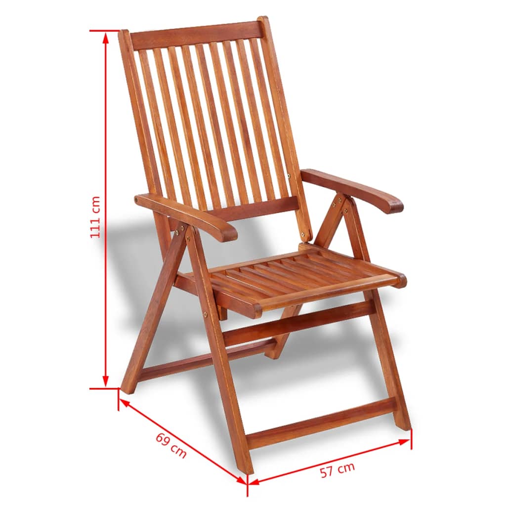 Ensemble de jardin 7 pièces en bois d'acacia massif