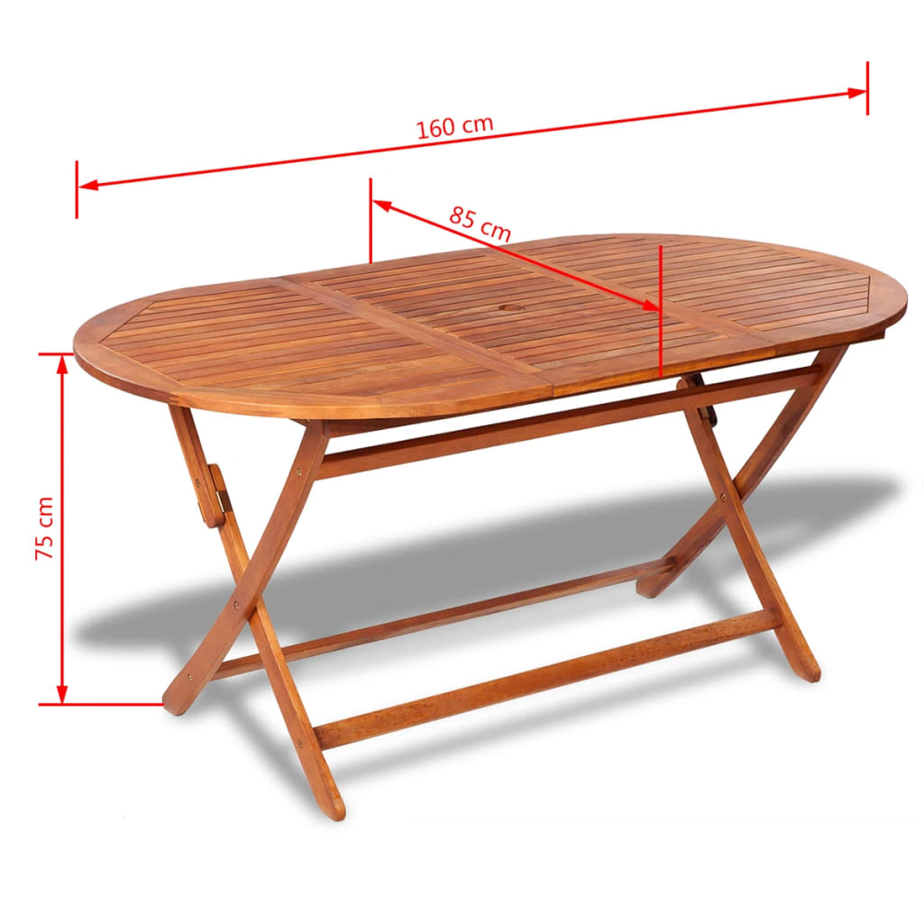 Ensemble de jardin 7 pièces en bois d'acacia massif