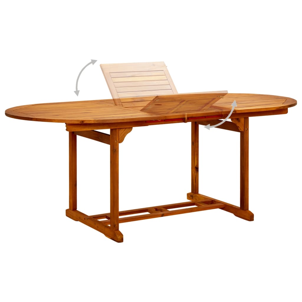 Table de jardin (160-240)x100x75 cm en bois d'acacia massif