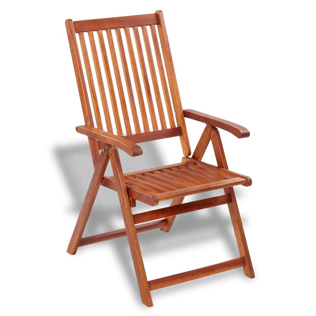 Chaises de jardin pliantes 3 pcs en bois d'acacia massif