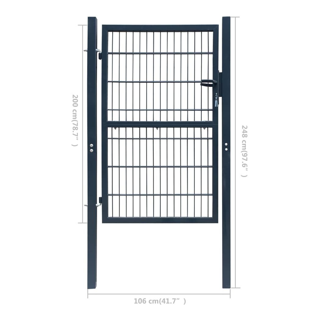 Portail 105x150 cm acier, anthracite