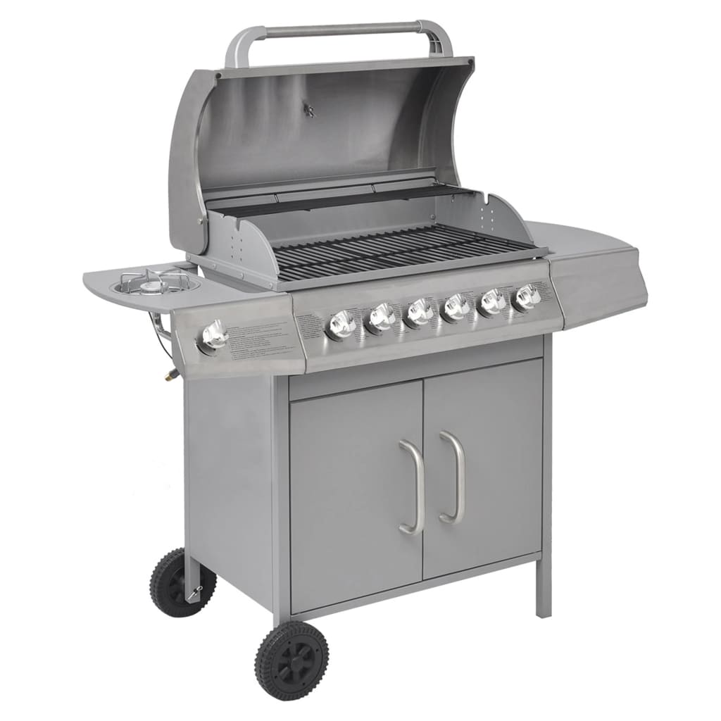 Gasbarbecue 6+1 kookzone zilver