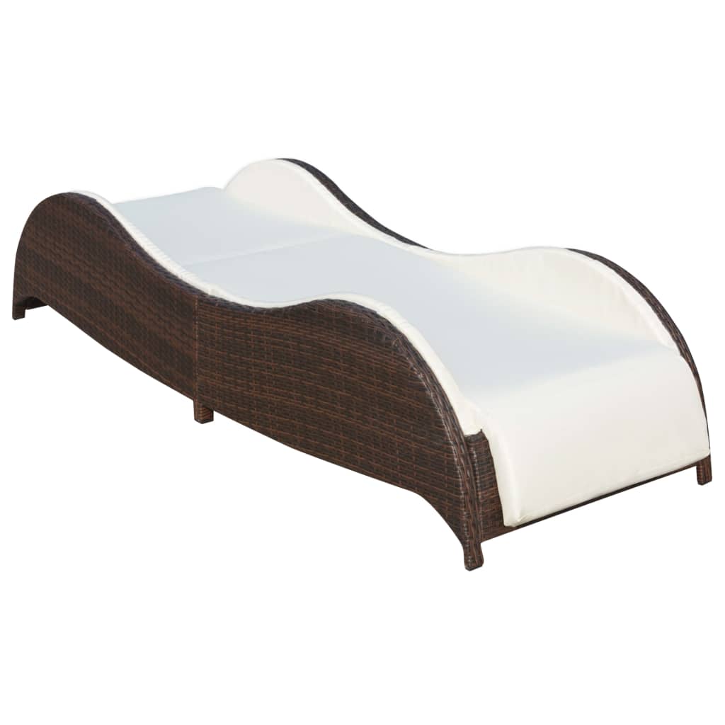 Chaise longue avec coussin en polyrotin