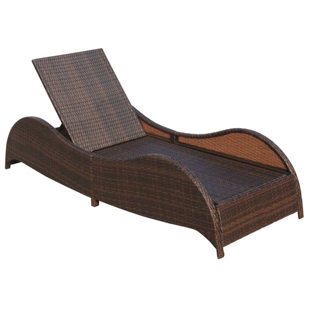 Chaise longue avec coussin en polyrotin