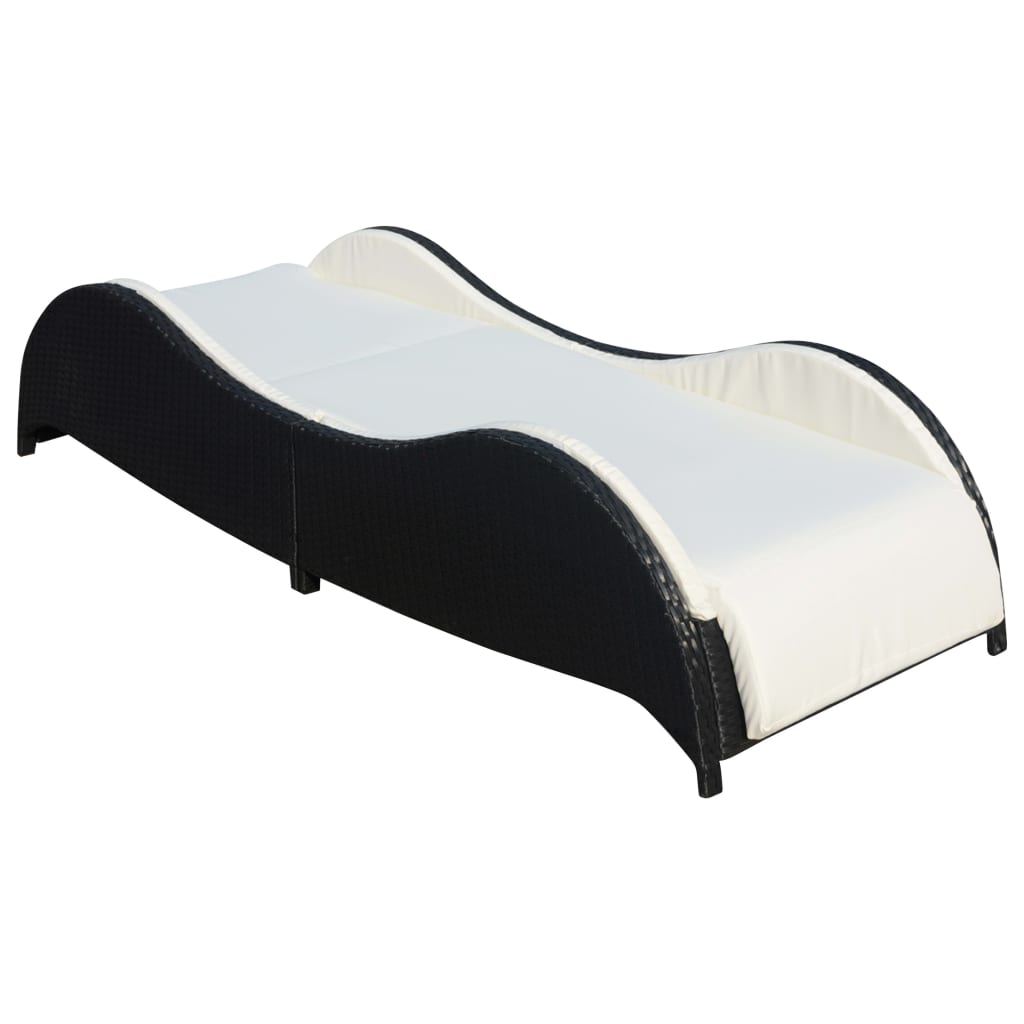 Chaise longue avec coussin en polyrotin