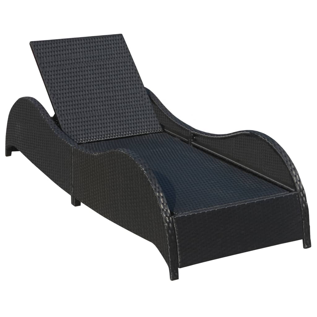 Chaise longue avec coussin en polyrotin