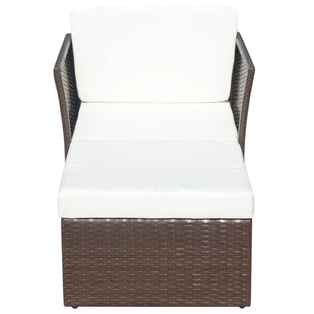 Chaise de jardin avec repose-pieds en poly rotin