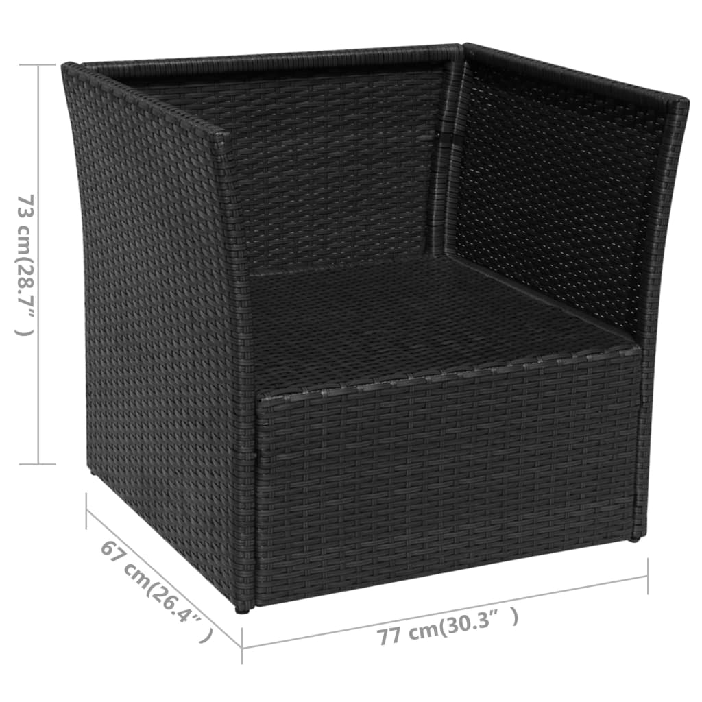 Tuinstoel met voetenbank poly rattan