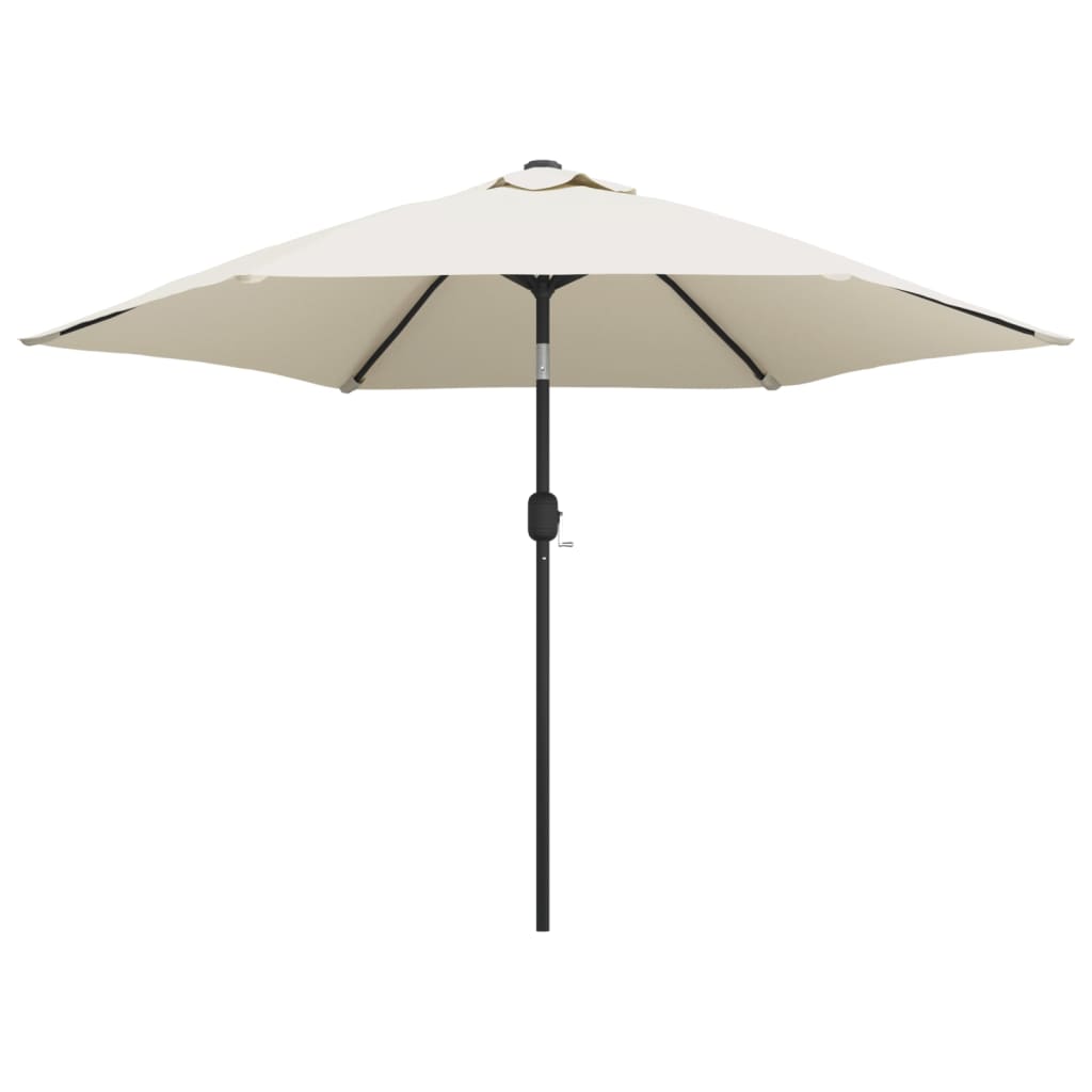 Parasol met LED-verlichting en stalen paal 300 cm