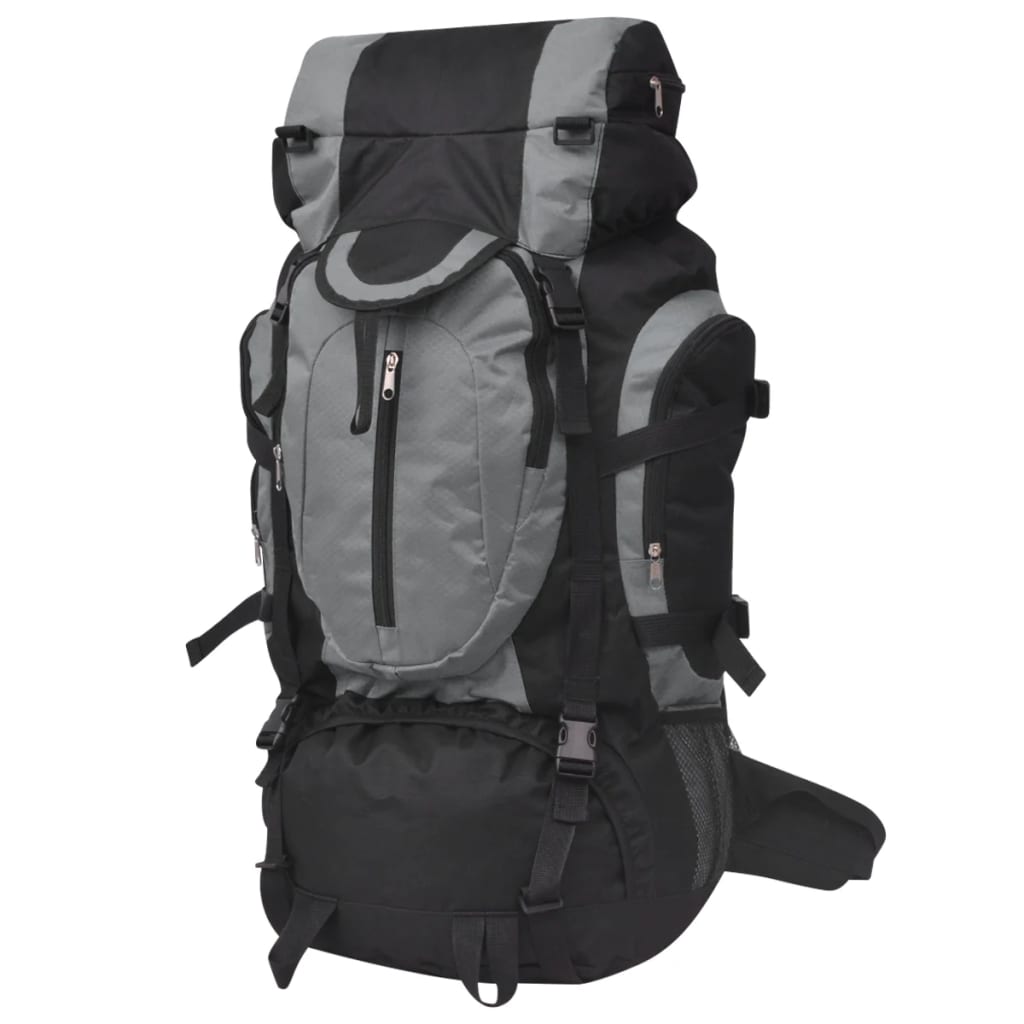 Rugzak hiking XXL 75 L zwart en