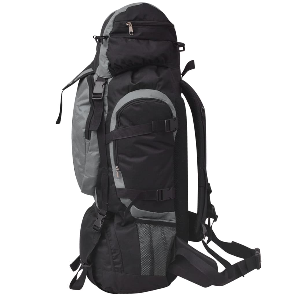 Rugzak hiking XXL 75 L zwart en