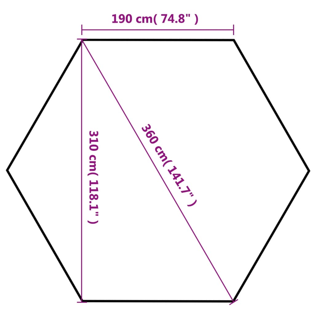 Partytent pop-up zeshoekig met 6 zijwanden 3,6x3,1 m crèmewit