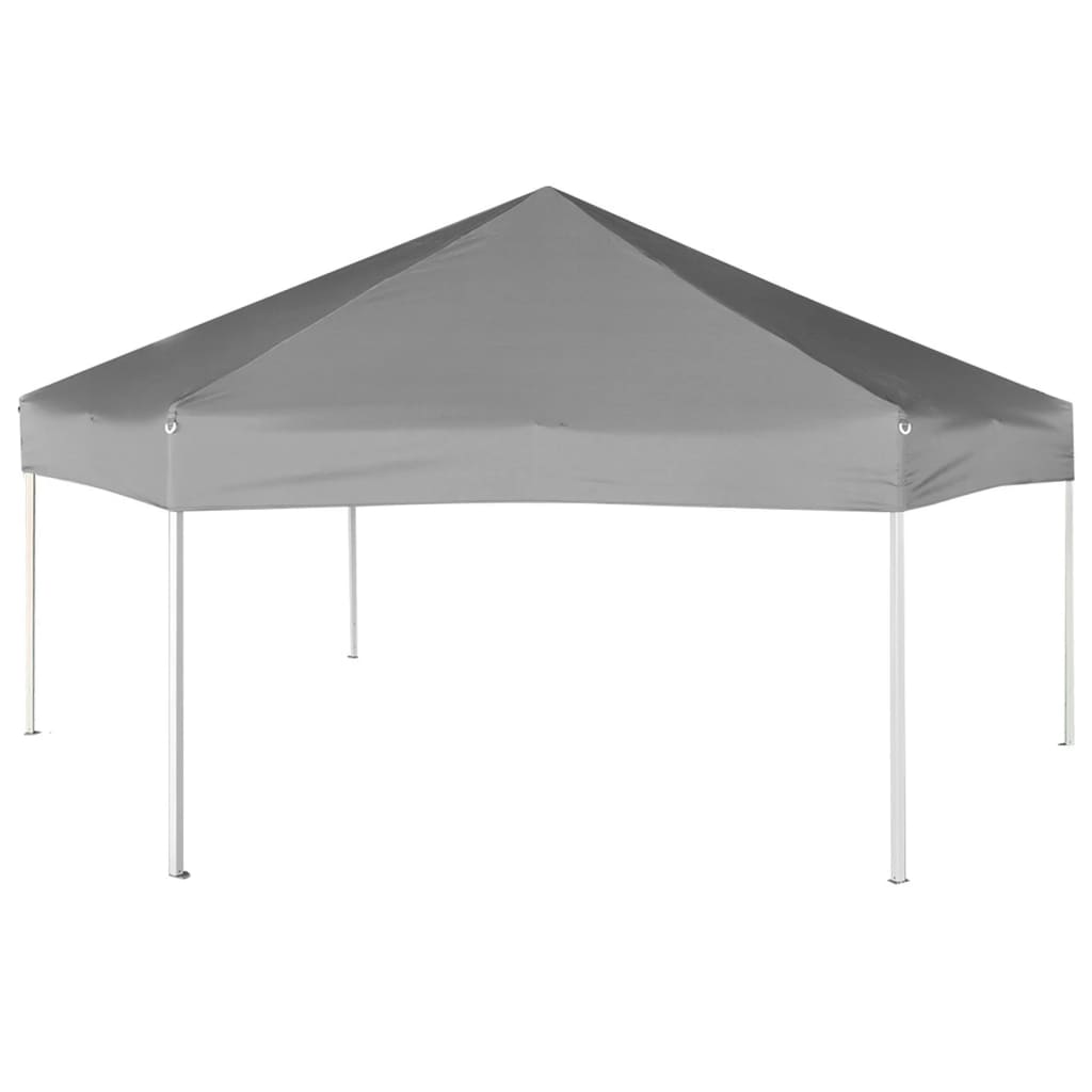 Partytent pop-up zeshoekig met 6 zijwanden 3,6x3,1 m crèmewit