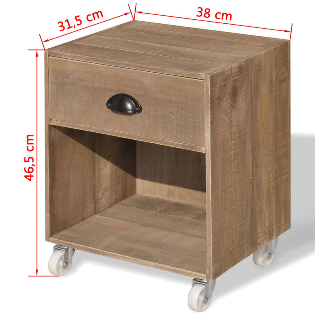 VidaXL Table de chevet bois massif marron