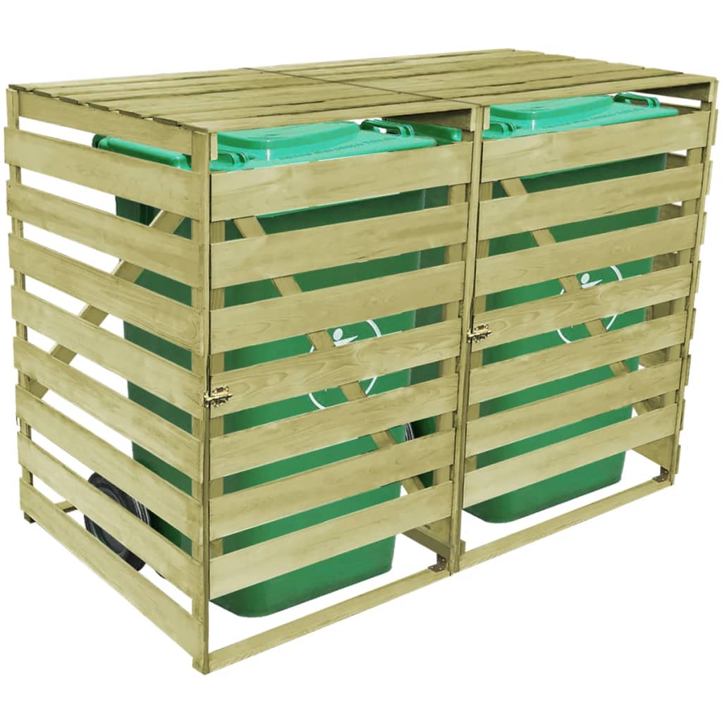 Conteneur de stockage triple 240 L bois imprégné