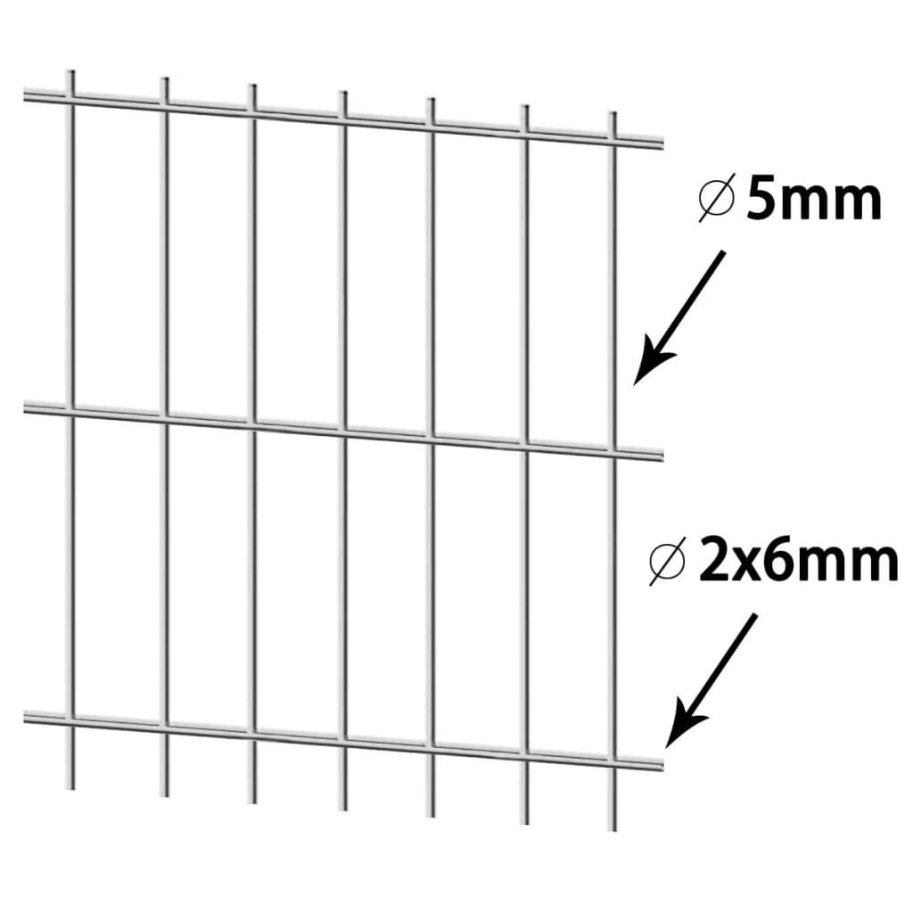 Dubbelstaafmat 2,008x0,83 m zilverkleurig