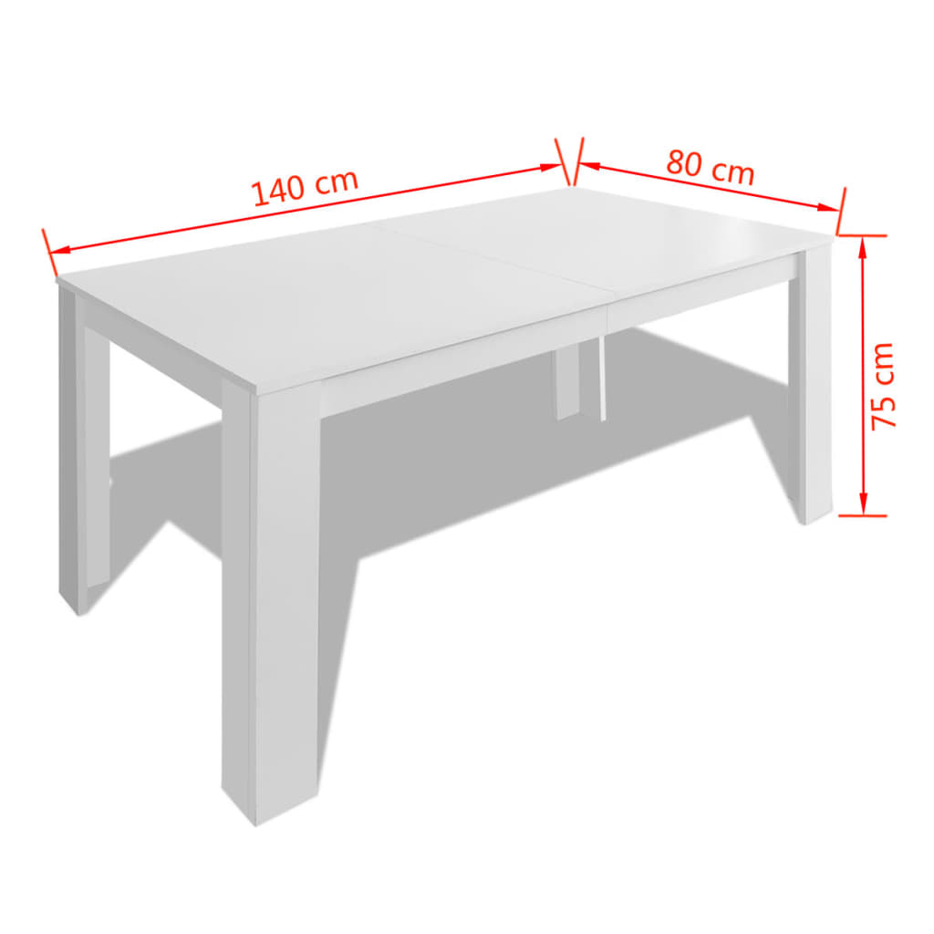 Eettafel 140x80x75 cm eikenkleurig