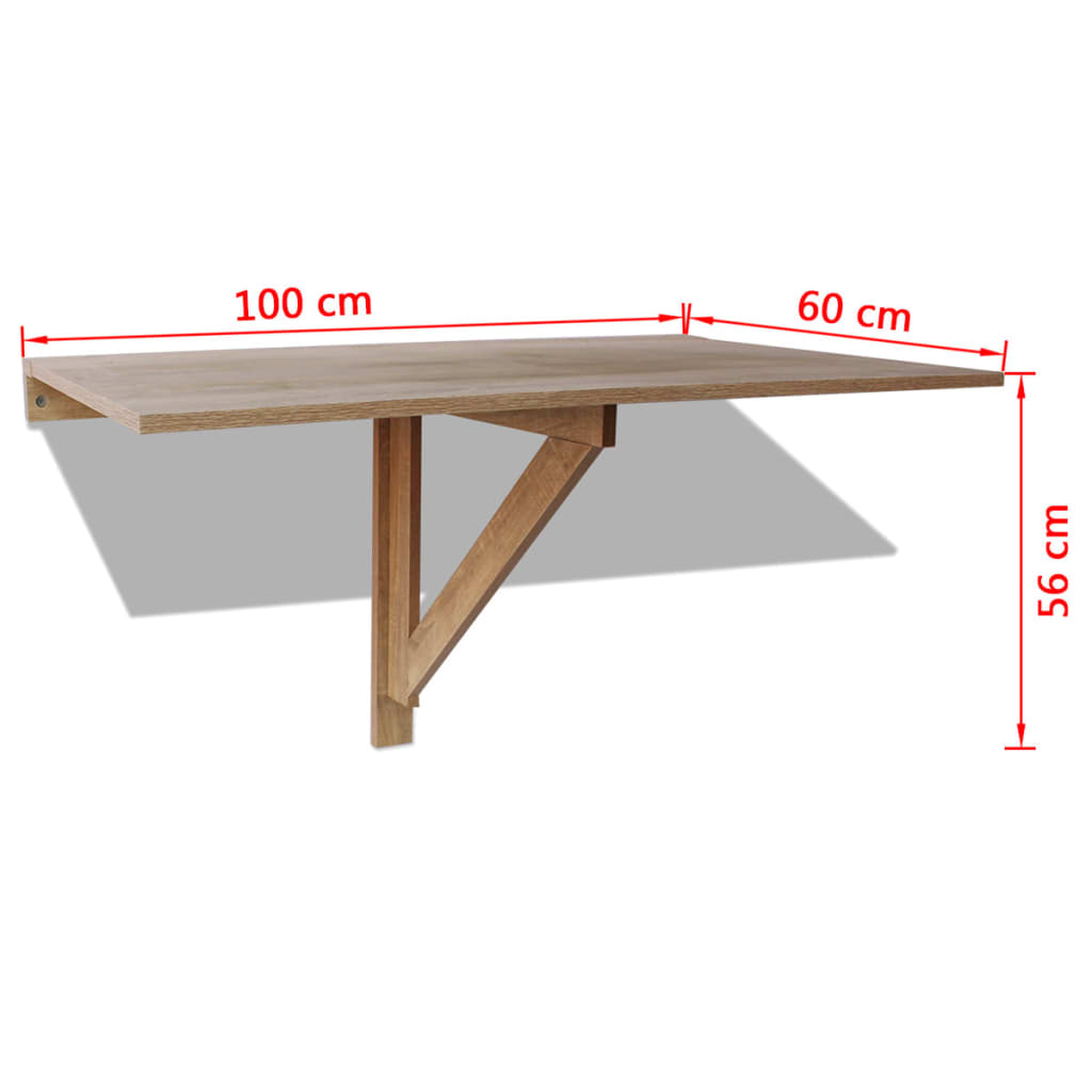 Wandtafel inklapbaar 100x60x56 cm bewerkt hout betongrijs