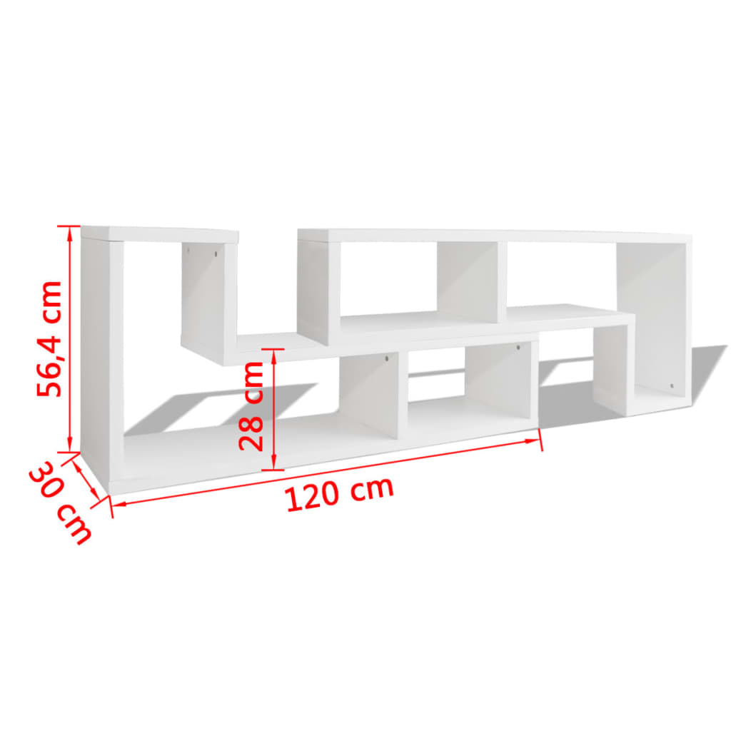 Tv-meubel dubbel L-vormig wit