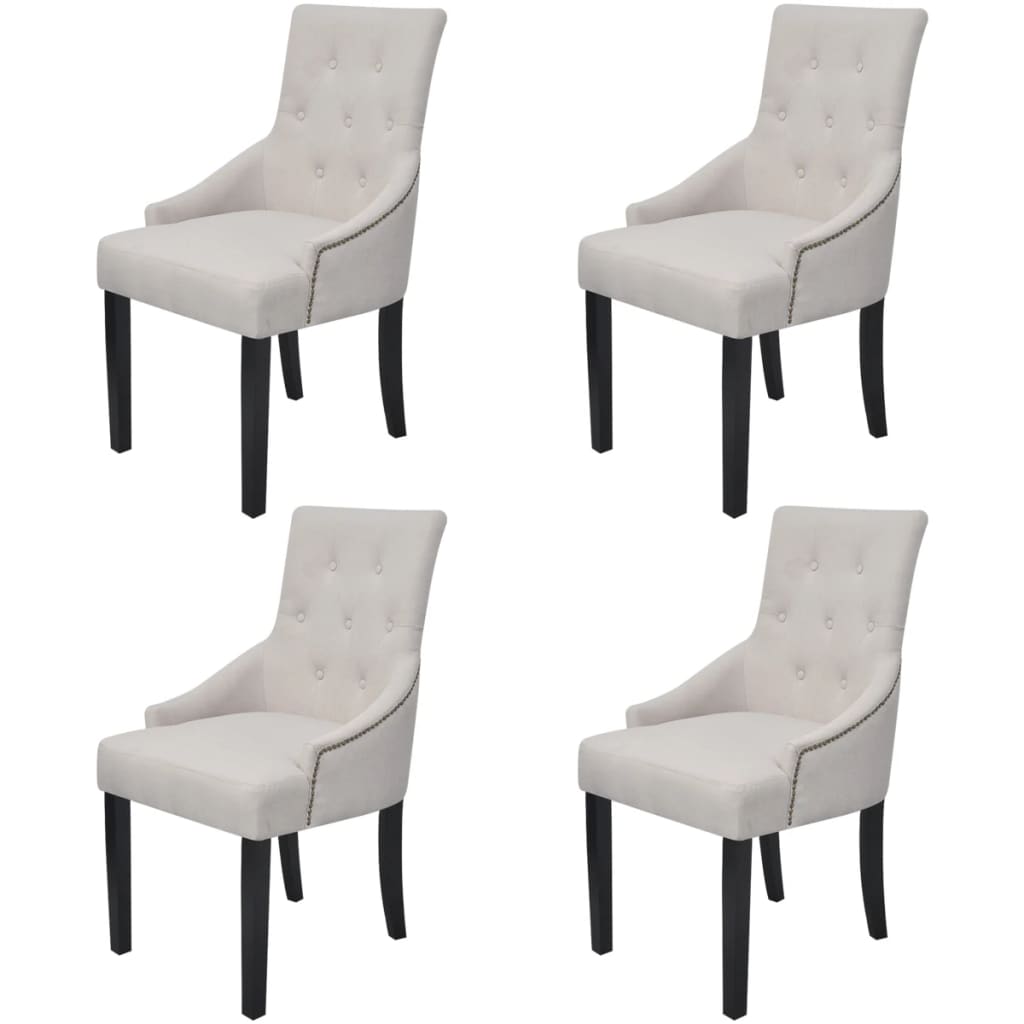 Chaises de salle à manger 2 pcs tissu gris crème