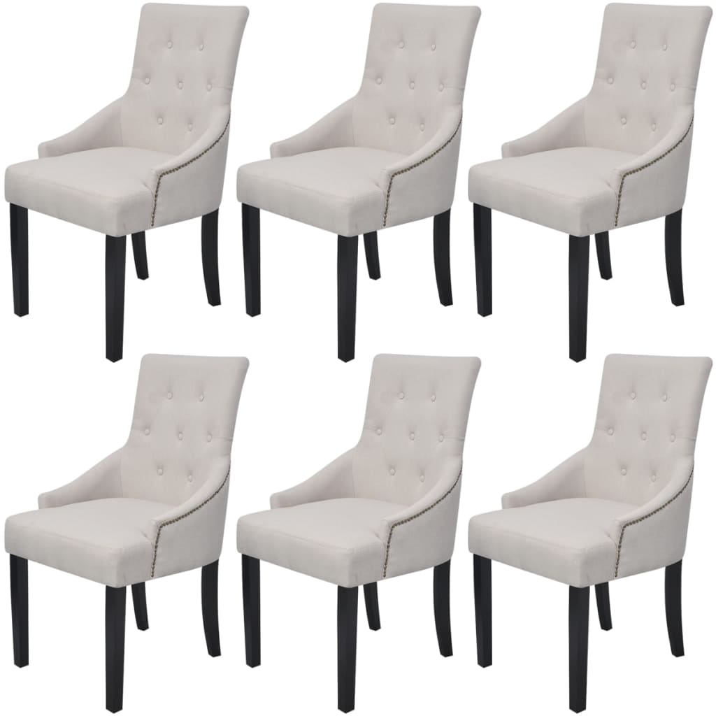 Chaises de salle à manger 2 pcs tissu gris crème